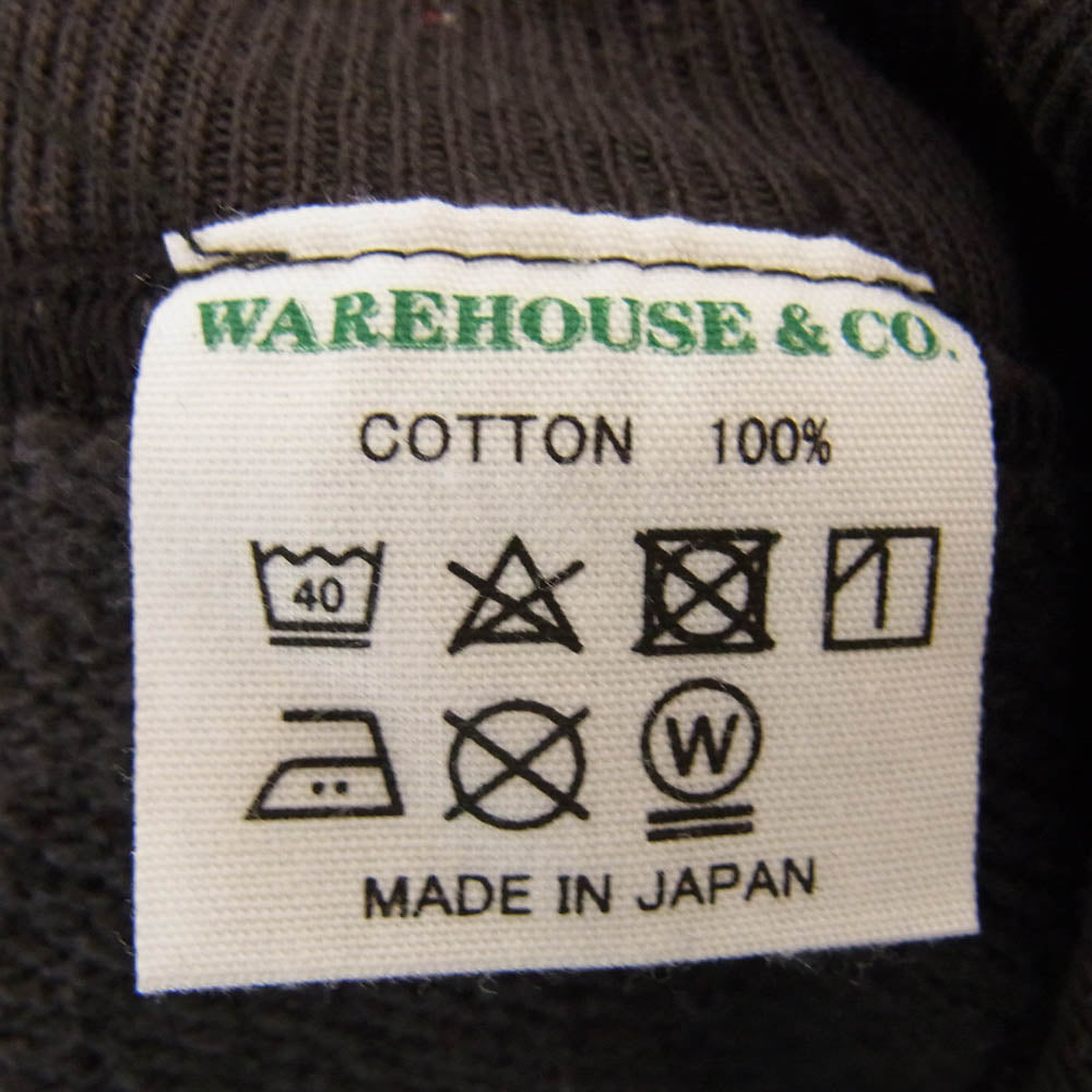 WAREHOUSE ウエアハウス TEXAS CITY フロッキー プリント 長袖 クルーネック スウェット ブラック系 38【中古】