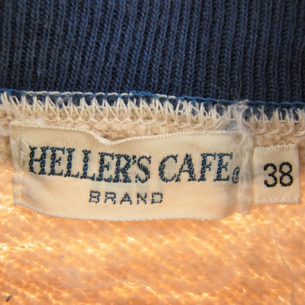 WAREHOUSE ウエアハウス HELLERS CAF? 後付け スウェット パーカー ベージュ系 ブルー系 38【中古】