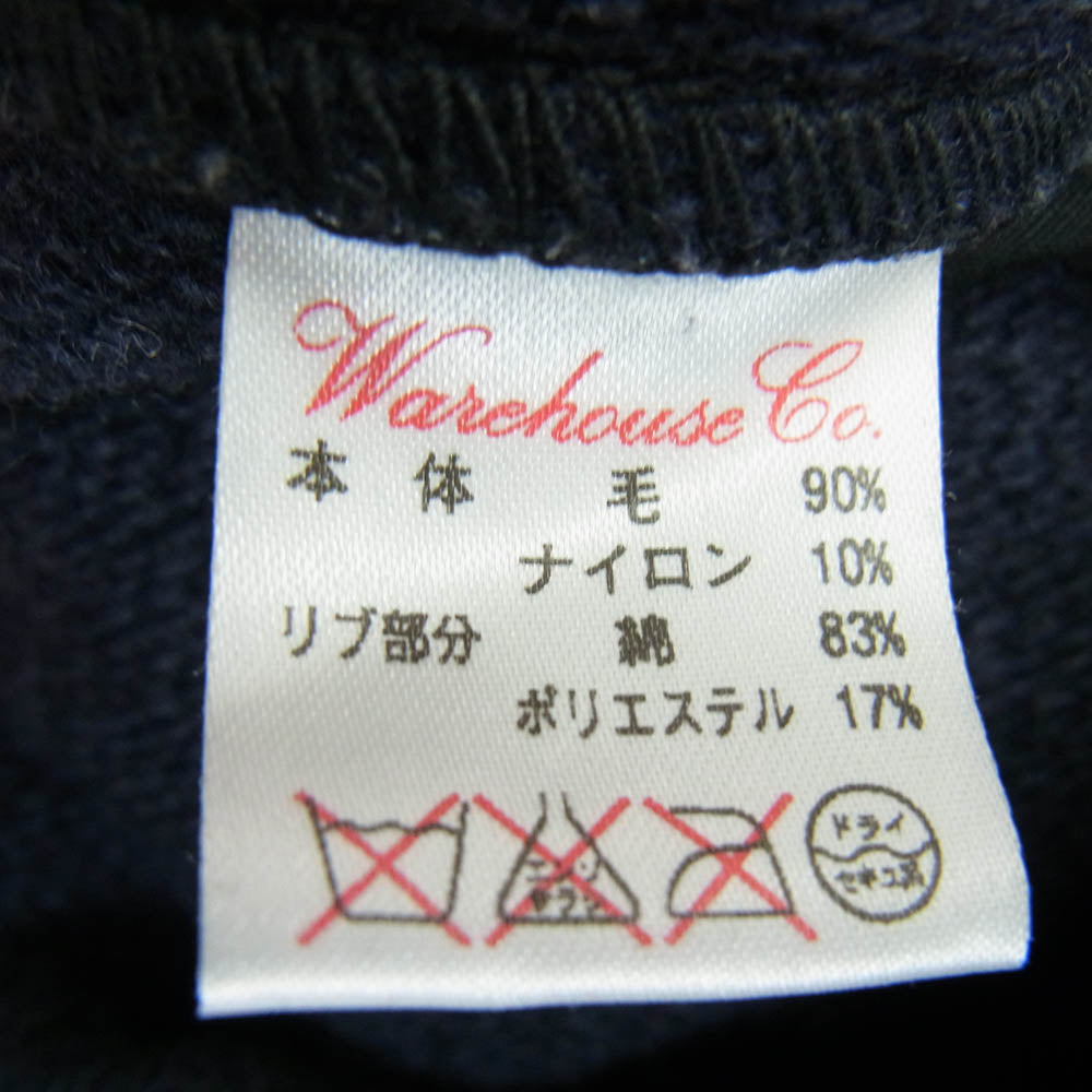 WAREHOUSE ウエアハウス バック 刺繍 メルトン アワード ジャケット スタジャン ネイビー系【中古】