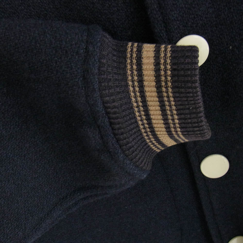WAREHOUSE ウエアハウス バック 刺繍 メルトン アワード ジャケット スタジャン ネイビー系【中古】