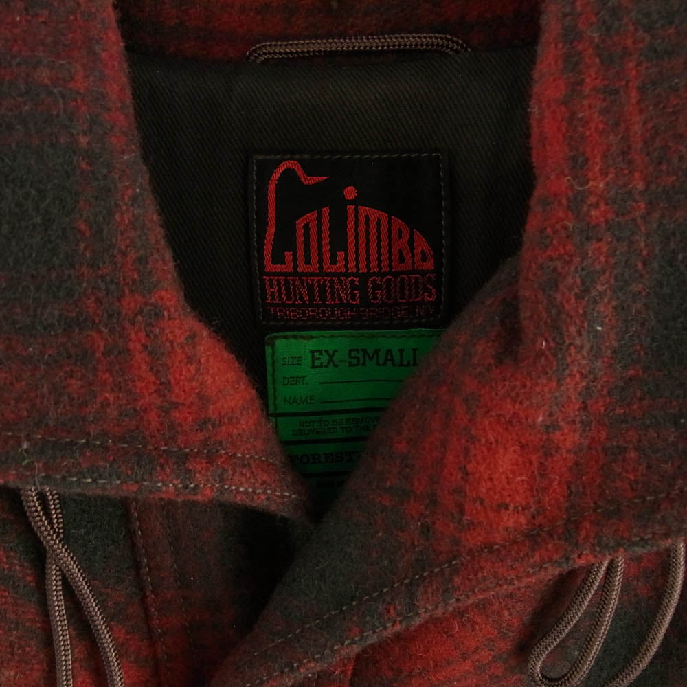 COLIMBO コリンボ ZY-0141 Forester Coat フォレスター コート ハンティング ウール フーディ ジャケット レッド系 XS【中古】