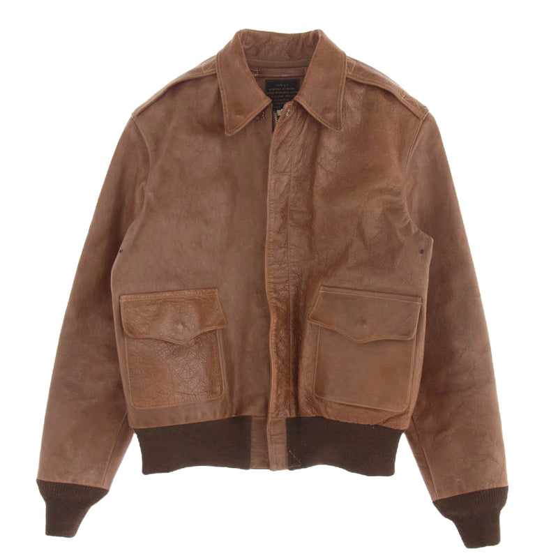 Buzz Rickson's バズリクソンズ M83181 実名復刻 A-2 J.A Dubow w535 A.C.27798 ミリタリー レザー フライト ジャケット ブラウン系 38【中古】