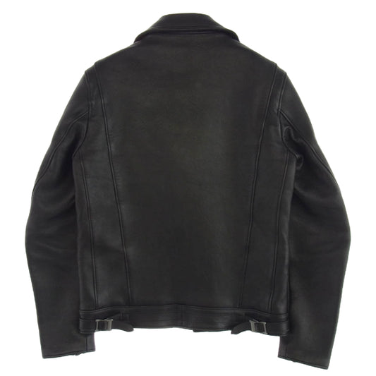 ADDICT CLOTHES アディクトクローズ AD-03D × Deus Ex Machina シープレザー ライダース ジャケット 羊革 ブラック系 36【中古】