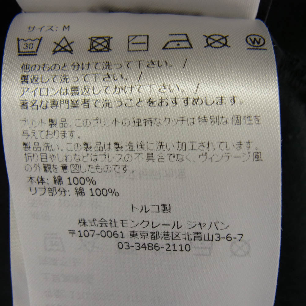 MONCLER モンクレール 23AW I209U8D00002 × Fragment  フラグメント 藤原ヒロシ プリント 長袖 ロングスリーブ Tシャツ カットソー ロンT ブラック系 M【中古】