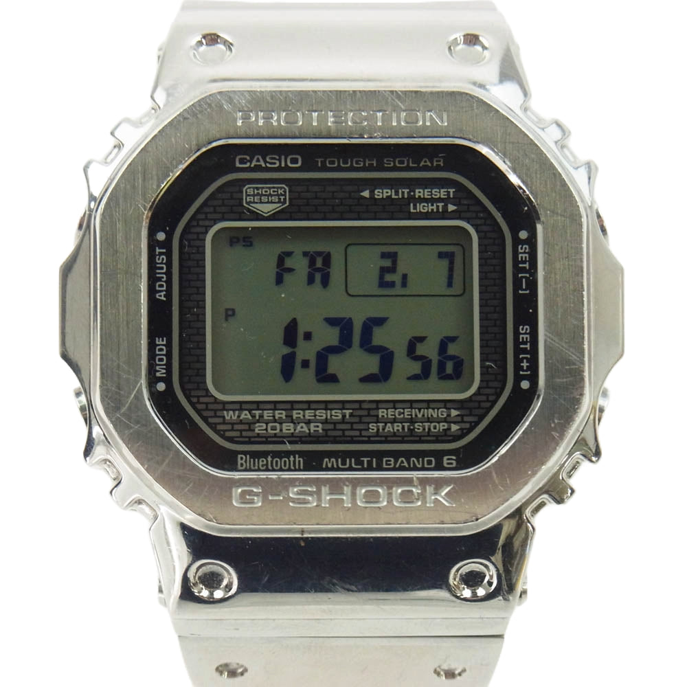 CASIO G-SHOCK カシオ ジーショック GMW-B5000D-1JF 5000 SERIES FULL METAL フルメタル デジタル 電波ソーラー 腕時計 Bluetooth シルバー系【中古】