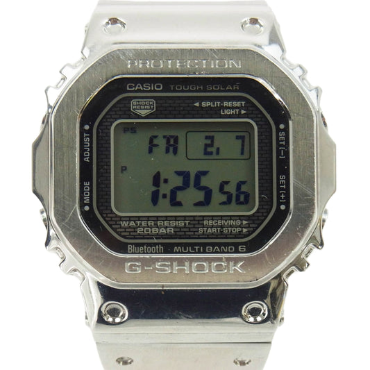 CASIO G-SHOCK カシオ ジーショック GMW-B5000D-1JF 5000 SERIES FULL METAL フルメタル デジタル 電波ソーラー 腕時計 Bluetooth シルバー系【中古】