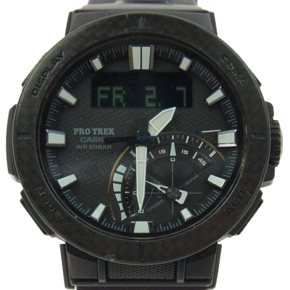 CASIO PROTREK カシオ プロトレック PRW-73XT-1JF 【現状品】Multifield Line PRO TREK プロトレック アングラーライン 電波ソーラー 腕時計 ブラック系【中古】
