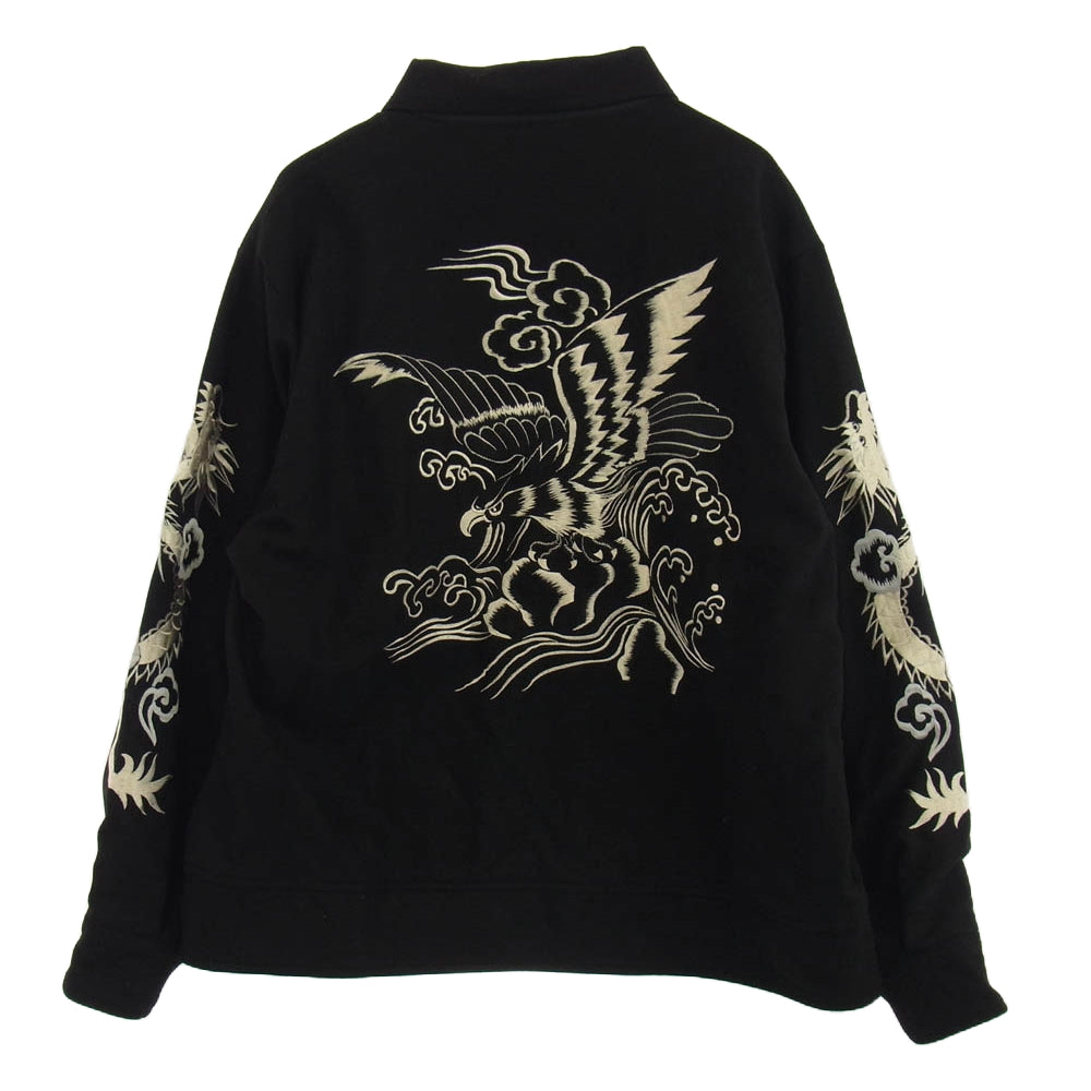 GOLD ゴールド GL15359 × ARKnets × TIME AFTER TIME WOOL MELTON SOUVENIR JACKET WHITE EAGLE ウールメルトン 刺繍 スーベニア ジャケット ブラック系 L【中古】