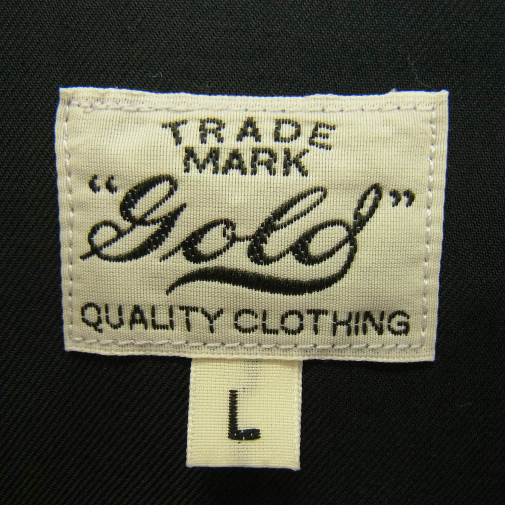 GOLD ゴールド GL15359 × ARKnets × TIME AFTER TIME WOOL MELTON SOUVENIR JACKET WHITE EAGLE ウールメルトン 刺繍 スーベニア ジャケット ブラック系 L【中古】