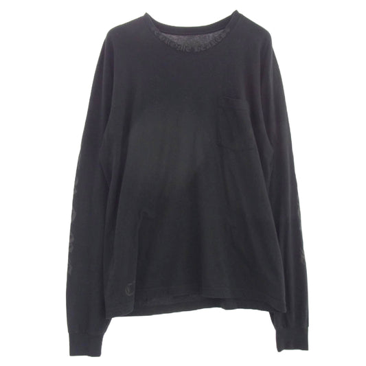 CHROME HEARTS クロムハーツ（原本無） NECK LOGO TEE ネックロゴ ロングスリーブ 長袖 Tシャツ カットソー ブラック系 XL【中古】