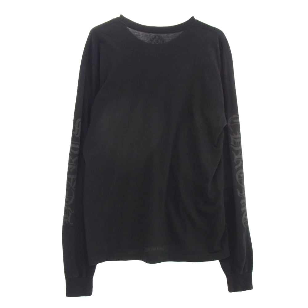 CHROME HEARTS クロムハーツ（原本無） NECK LOGO TEE ネックロゴ ロングスリーブ 長袖 Tシャツ カットソー ブラック系 XL【中古】