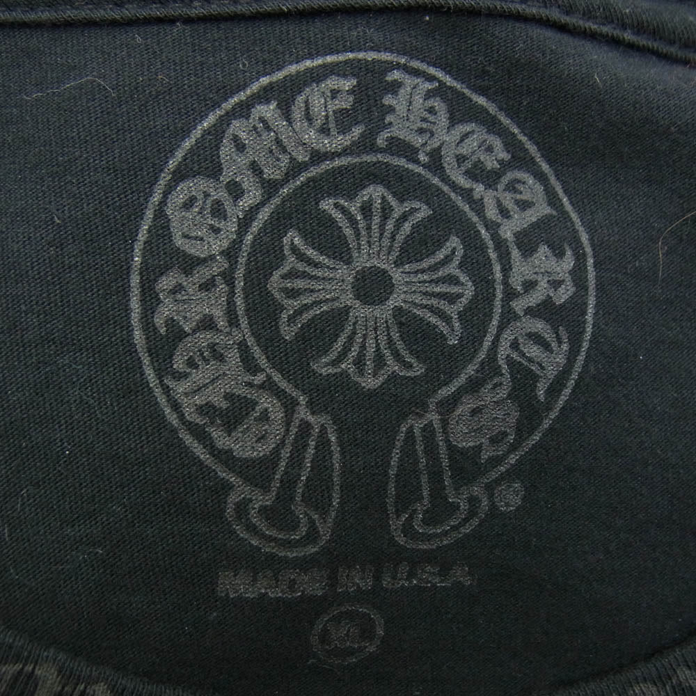 CHROME HEARTS クロムハーツ（原本無） NECK LOGO TEE ネックロゴ ロングスリーブ 長袖 Tシャツ カットソー ブラック系 XL【中古】