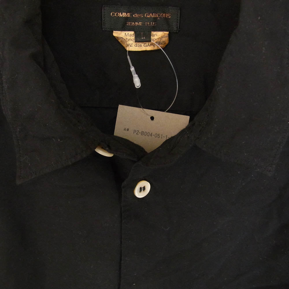 COMME des GARCONS HOMME PLUS コムデギャルソンオムプリュス 24AW PZ-B004 レギュラーカラー ポリエステル 長袖 シャツ ブラック系 L【中古】
