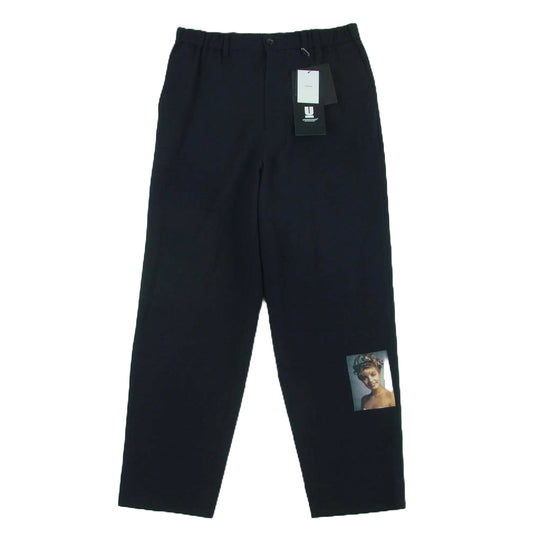 UNDERCOVER アンダーカバー 24AW UC2D4501-1 Patch Pants ツインピークス グラフィックパッチ イージー ウール ポリエステル スラックス パンツ ダークネイビー系 2【美品】【中古】