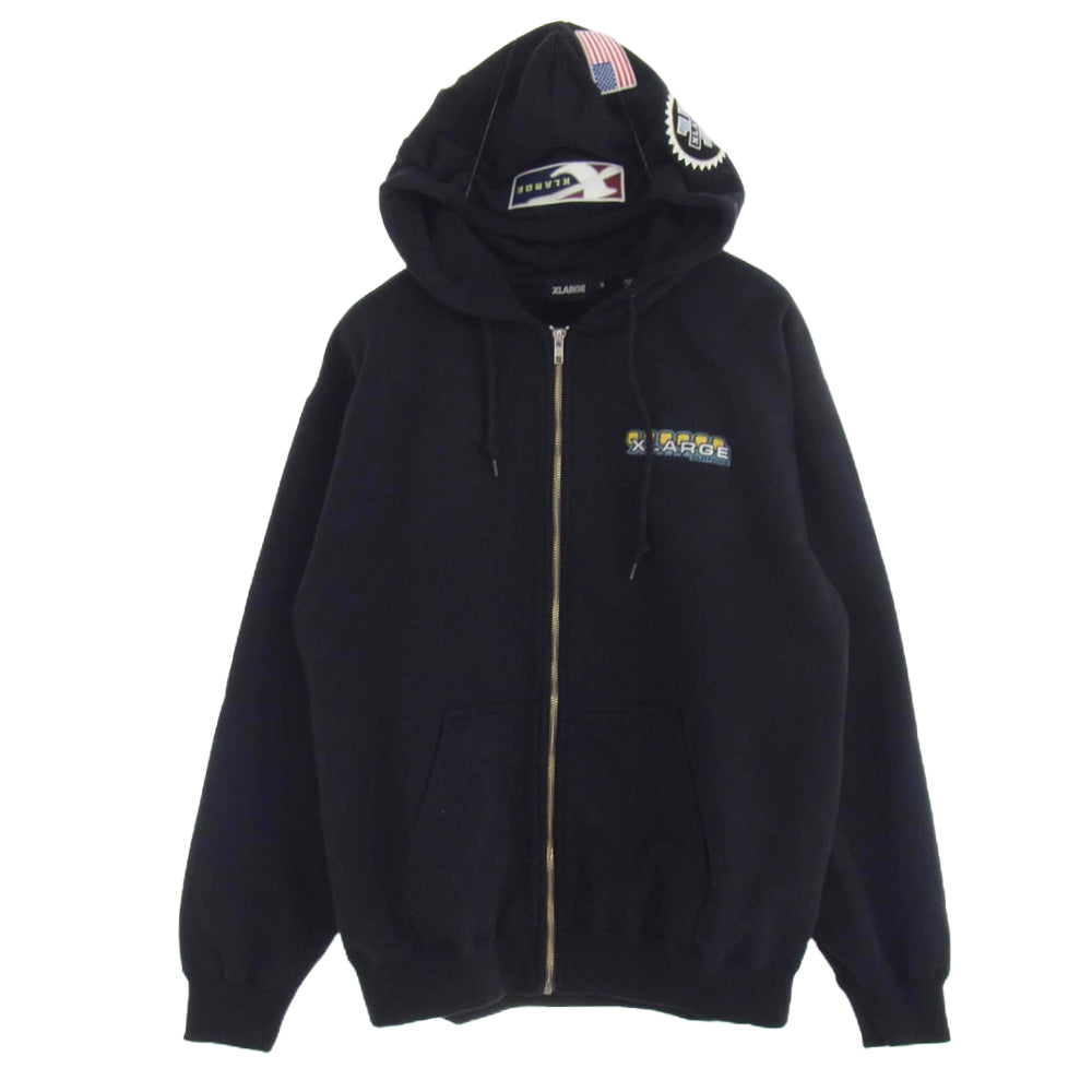 エクストララージ 101243012007 MULTI EMBLEM ZIP HOODED SWEATSHIRT ジップ パーカー ブラック系 M【中古】