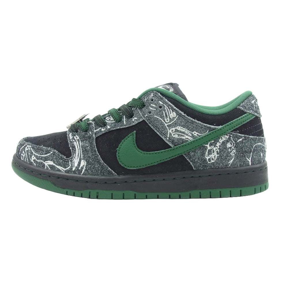 NIKE ナイキ HF7743-001 ×There Skateboards SB Dunk Low Pro Anthracite and Gorge Green ゼアスケートボード ダンク ロー プロ  スニーカー ブラック系 グリーン系 26cm【新古品】【未使用】【中古】