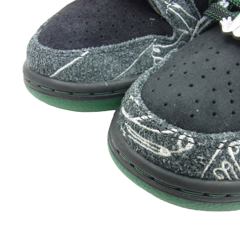 NIKE ナイキ HF7743-001 ×There Skateboards SB Dunk Low Pro Anthracite and Gorge Green ゼアスケートボード ダンク ロー プロ  スニーカー ブラック系 グリーン系 26cm【新古品】【未使用】【中古】