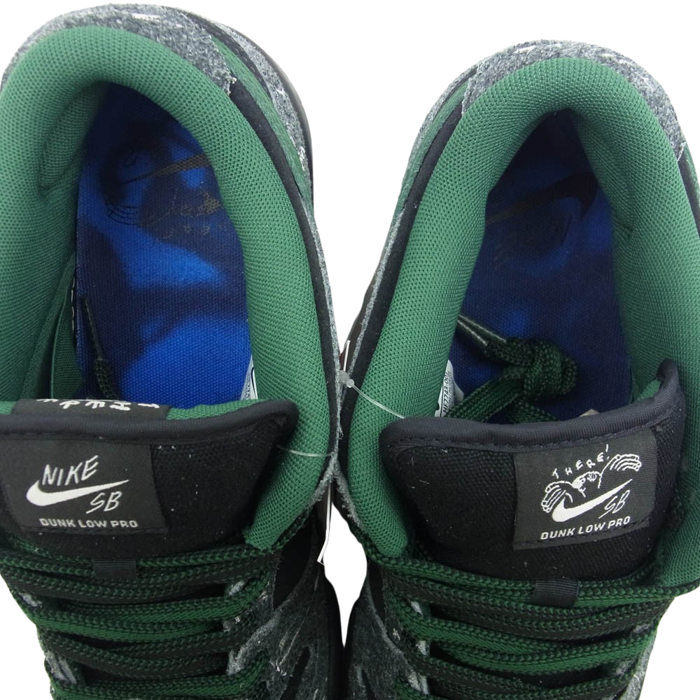 NIKE ナイキ HF7743-001 ×There Skateboards SB Dunk Low Pro Anthracite and Gorge Green ゼアスケートボード ダンク ロー プロ  スニーカー ブラック系 グリーン系 26cm【新古品】【未使用】【中古】
