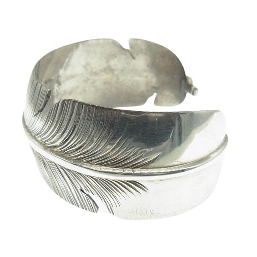 インディアンジュエリー アーティスト不明 フェザー バングル シルバー系【中古】