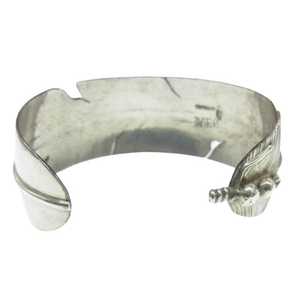 インディアンジュエリー アーティスト不明 フェザー バングル シルバー系【中古】