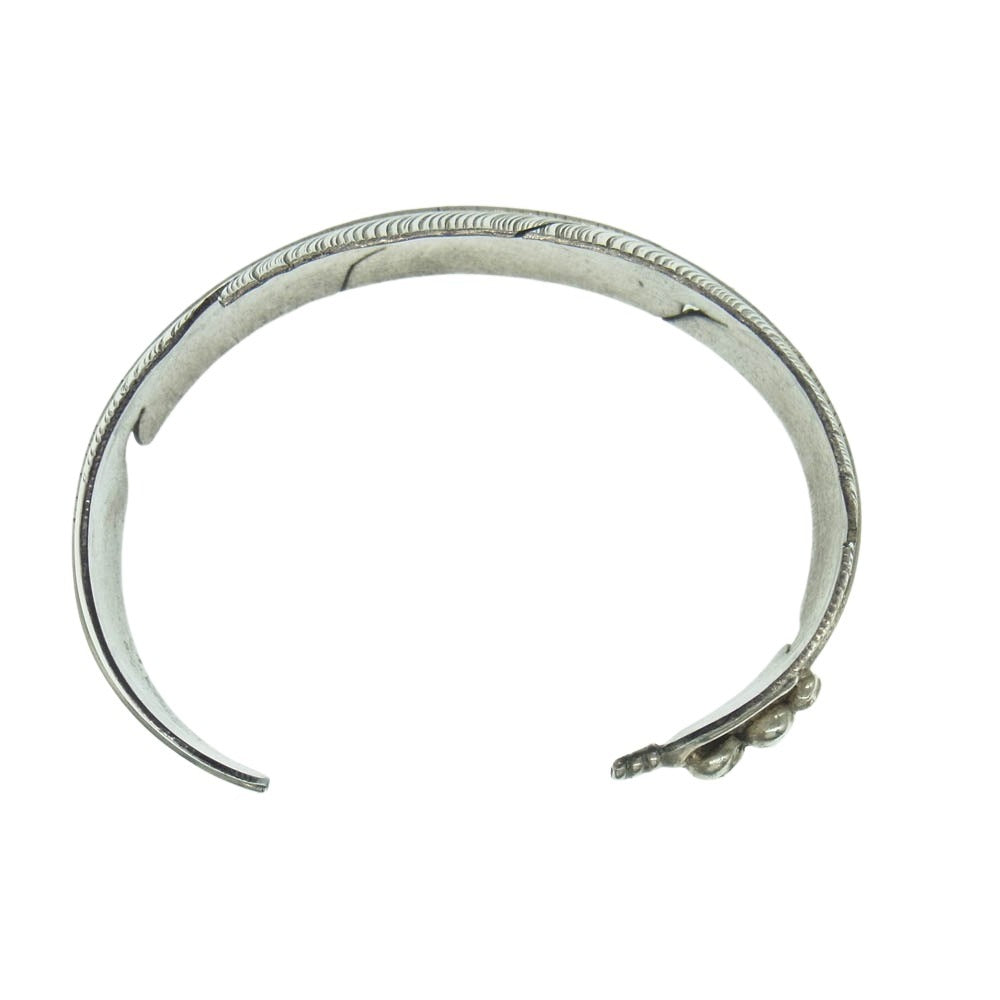 インディアンジュエリー アーティスト不明 フェザー バングル シルバー系【中古】