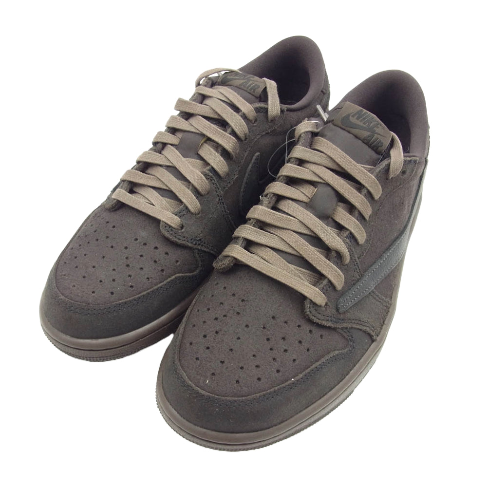 NIKE ナイキ DM7866-202 フェイクバスター鑑定済 × Travis Scott Air Jordan 1 Low OG SP Velvet Brown and Dark Mocha トラヴィススコット エアジョーダン1 ロー OG S スニーカー ダークブラウン系 27cm【新古品】【未使用】【中古】