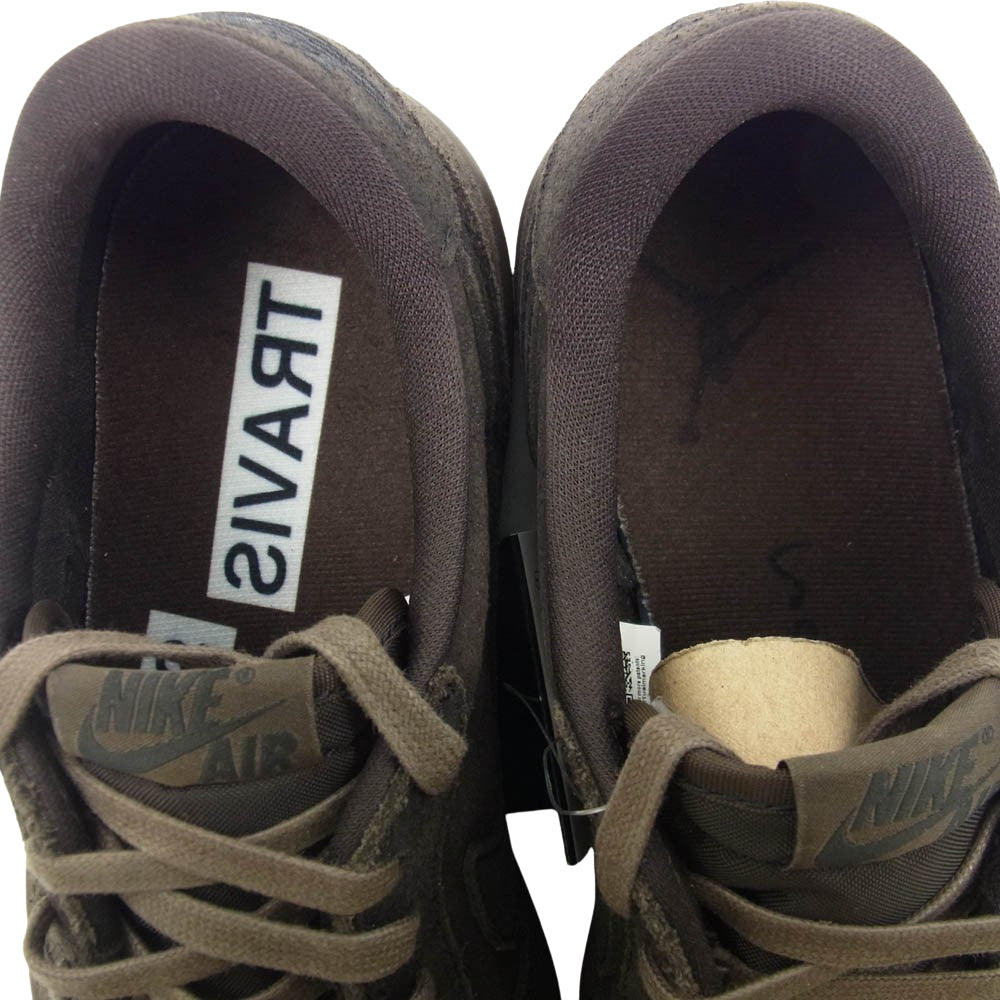NIKE ナイキ DM7866-202 フェイクバスター鑑定済 × Travis Scott Air Jordan 1 Low OG SP Velvet Brown and Dark Mocha トラヴィススコット エアジョーダン1 ロー OG S スニーカー ダークブラウン系 27cm【新古品】【未使用】【中古】