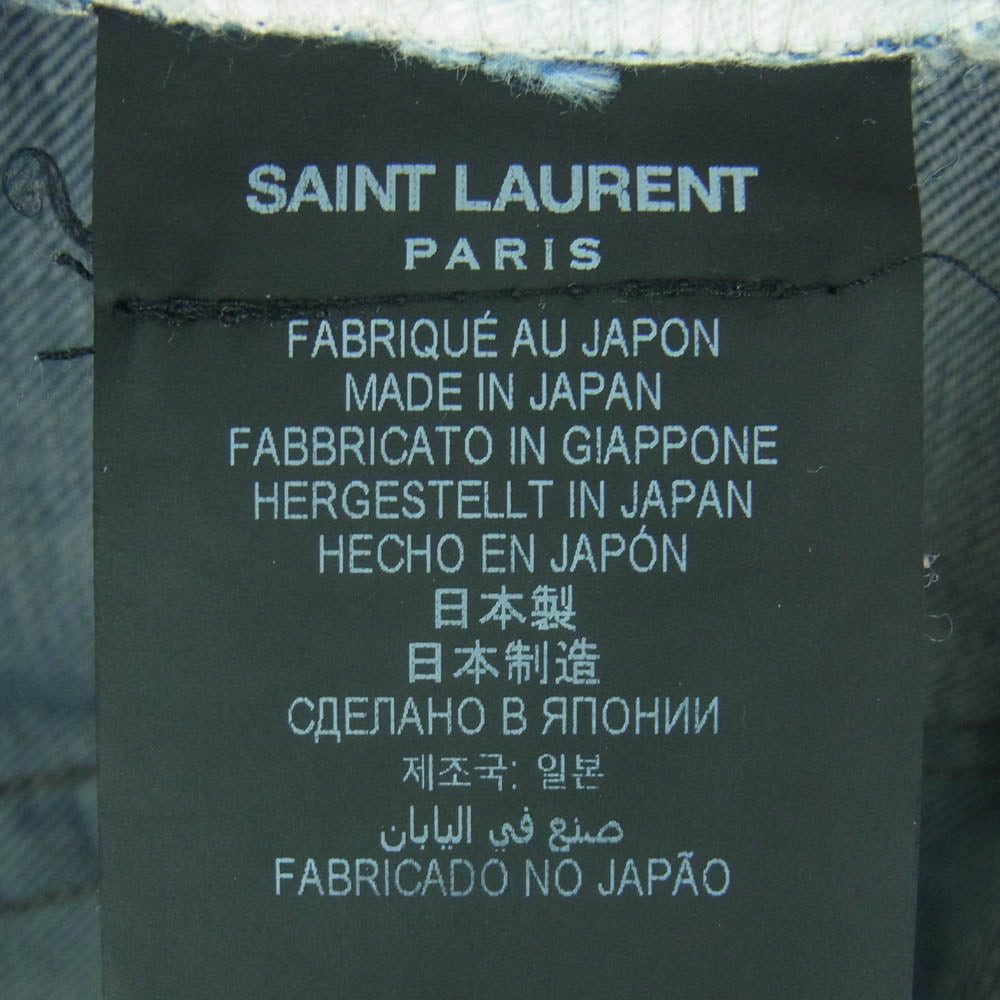 SAINT LAURENT サンローラン 527389 YJ507 クラッシュ加工 スキニー デニム パンツ 日本製 インディゴブルー系 28【中古】