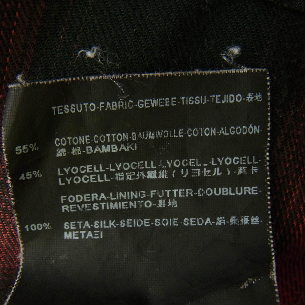 SAINT LAURENT サンローラン 13AW 326627 Y7298 エディ期 コットン リヨセル オンブレ チェック シャツ ブラック系 レッド系 38/15【中古】