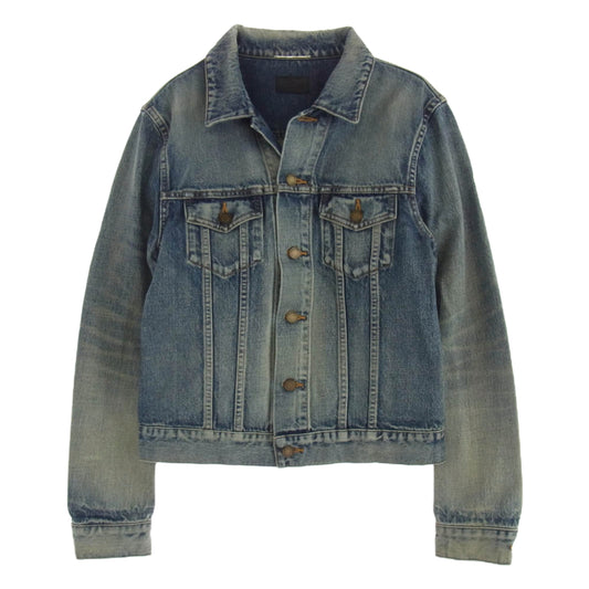 SAINT LAURENT サンローラン 21SS 597085 Y502V ダメージ加工 デニム ジャケット インディゴブルー系 S【中古】