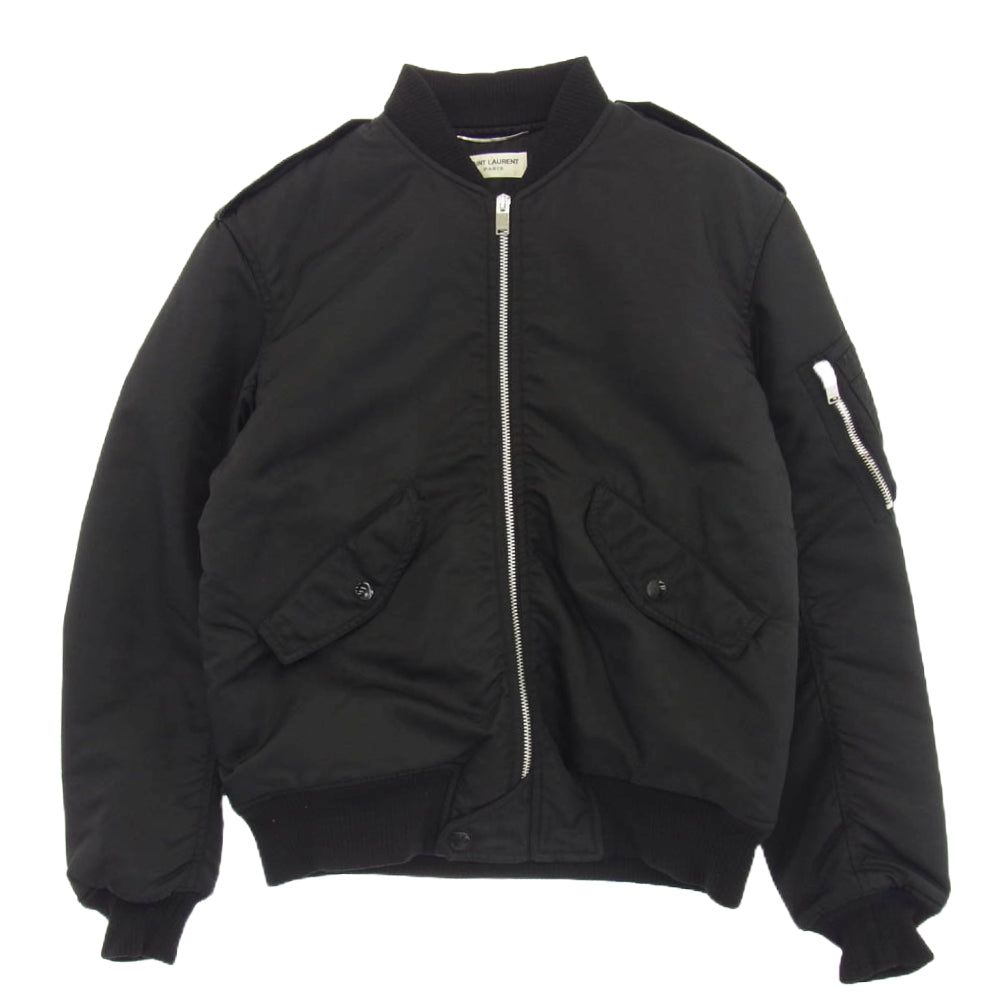 SAINT LAURENT サンローラン 15AW 397643 Y740J エディ期 国内正規品 クラシックボンバー MA1 ブルゾン ジャケット ブラック系 48【中古】