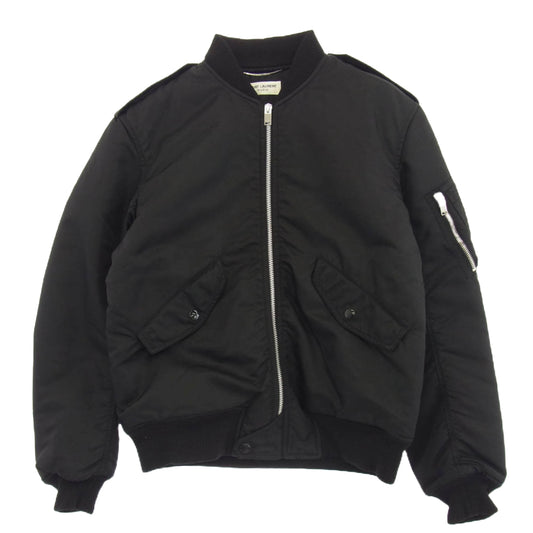 SAINT LAURENT サンローラン 15AW 397643 Y740J エディ期 国内正規品 クラシックボンバー MA1 ブルゾン ジャケット ブラック系 48【中古】