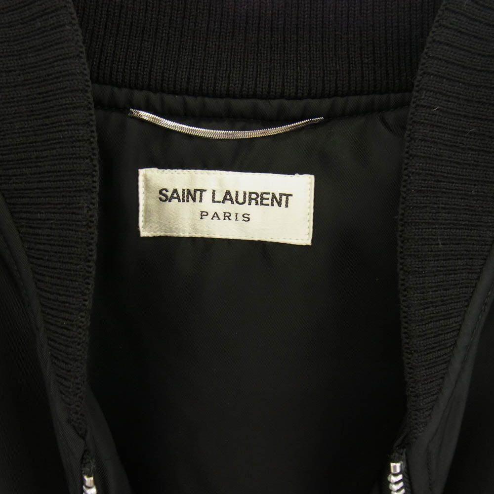 SAINT LAURENT サンローラン 15AW 397643 Y740J エディ期 国内正規品 クラシックボンバー MA1 ブルゾン ジャケット ブラック系 48【中古】