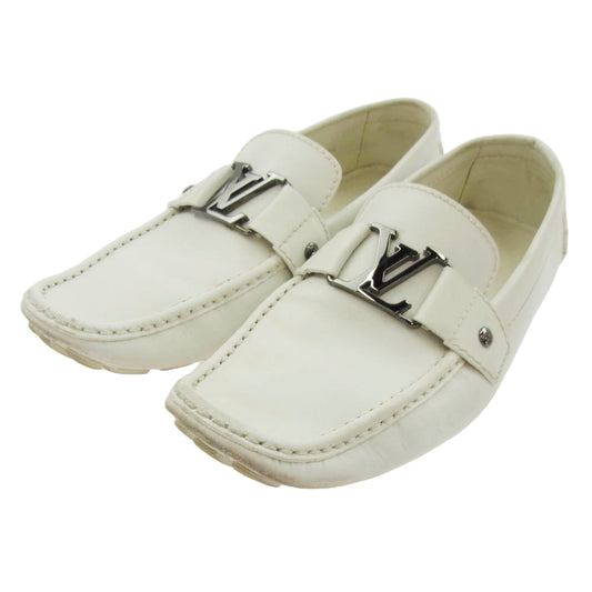 LOUIS VUITTON ルイ・ヴィトン モンテカルロ ドライビング シューズ ローファー ホワイト系 8.5【中古】