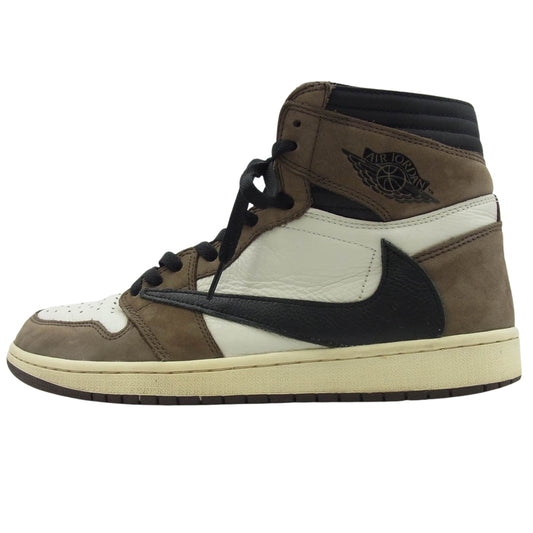 NIKE ナイキ CD4487-100 × Travis Scott  Air Jordan 1 Retro High OG TS SP トラヴィススコット エアジョーダン1 レトロ ハイ ハイカットスニーカー ブラック系 ブラウン系 ホワイト系 29ｃｍ【中古】