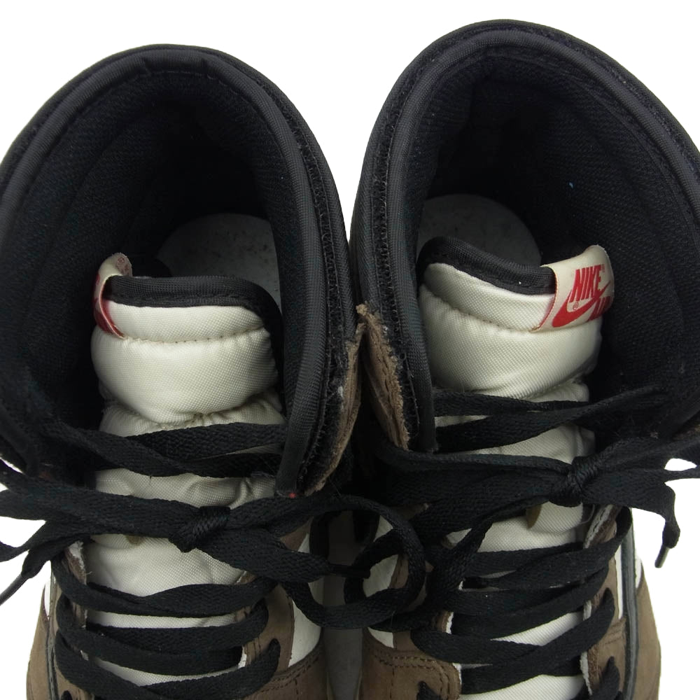 NIKE ナイキ CD4487-100 × Travis Scott  Air Jordan 1 Retro High OG TS SP トラヴィススコット エアジョーダン1 レトロ ハイ ハイカットスニーカー ブラック系 ブラウン系 ホワイト系 29ｃｍ【中古】