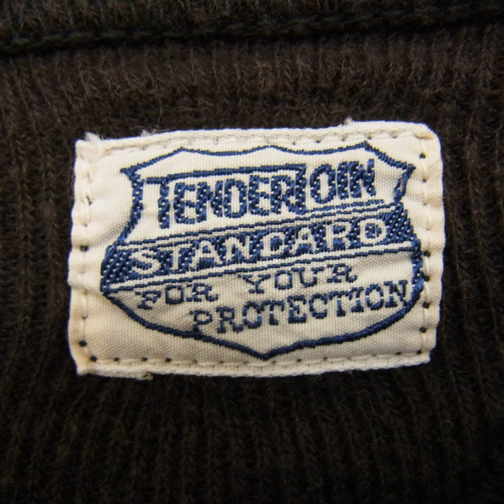 TENDERLOIN テンダーロイン T-SWEAT 両Vガゼット バック ロゴ プリント スウェット シャツ 裏起毛 ブラウン ブラック系 S【中古】