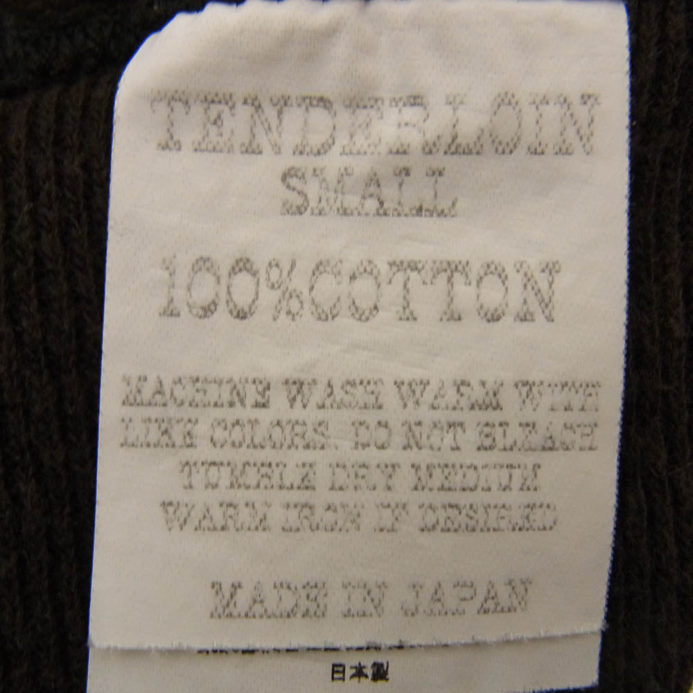 TENDERLOIN テンダーロイン T-SWEAT 両Vガゼット バック ロゴ プリント スウェット シャツ 裏起毛 ブラウン ブラック系 S【中古】