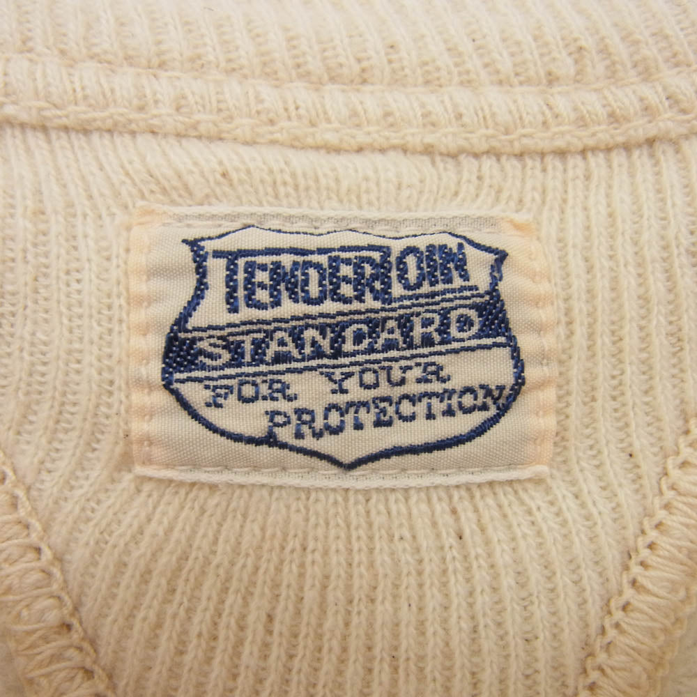 TENDERLOIN テンダーロイン T-SWEAT両Vガゼット バック ロゴ プリント スウェット シャツ 裏起毛 オフホワイト系 S【中古】