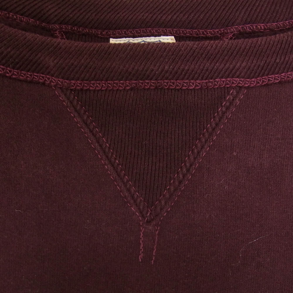 TENDERLOIN テンダーロイン 両Vガゼット ロゴ プリント スウェット シャツ 裏起毛 ボルドー パープル系 S【中古】