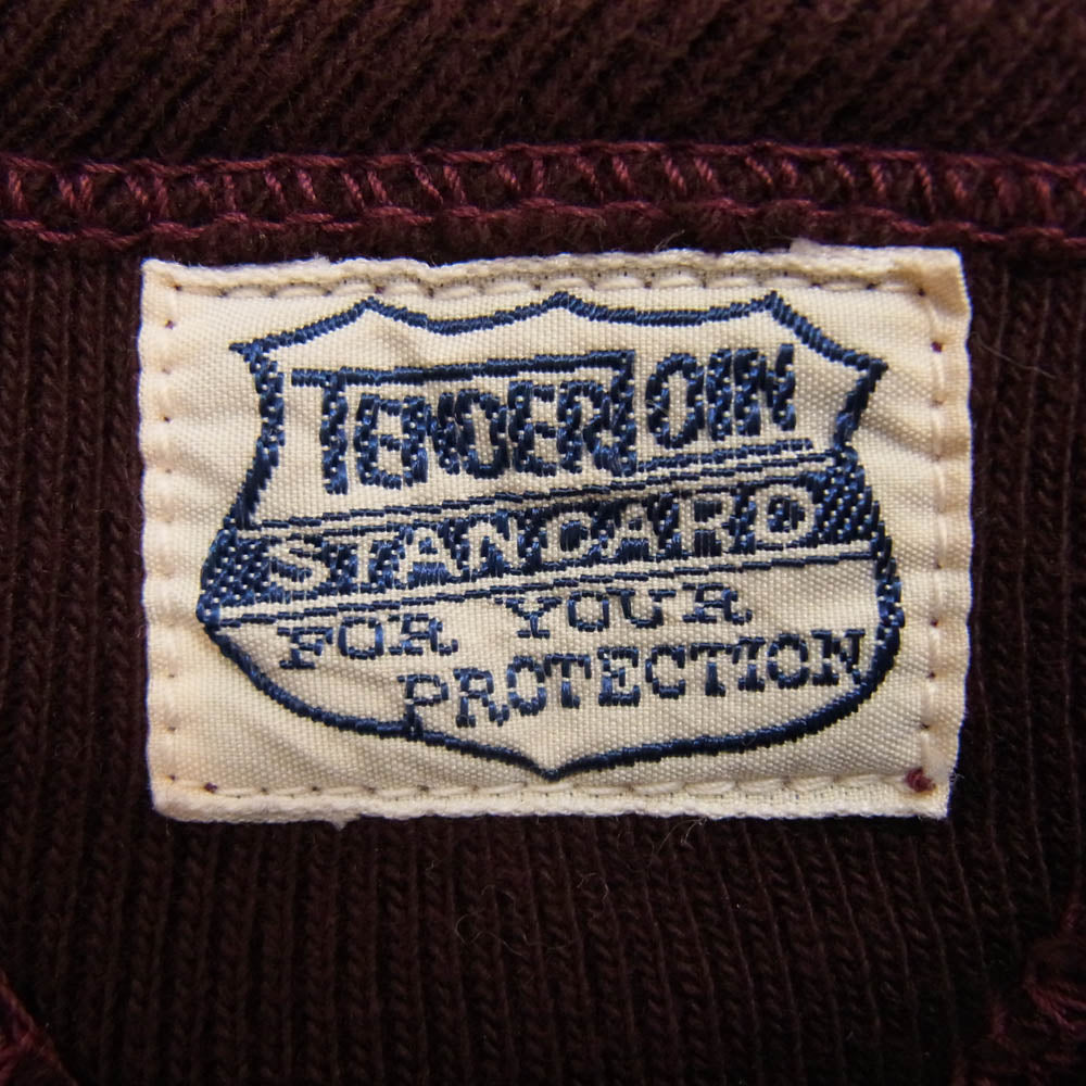 TENDERLOIN テンダーロイン 両Vガゼット ロゴ プリント スウェット シャツ 裏起毛 ボルドー パープル系 S【中古】