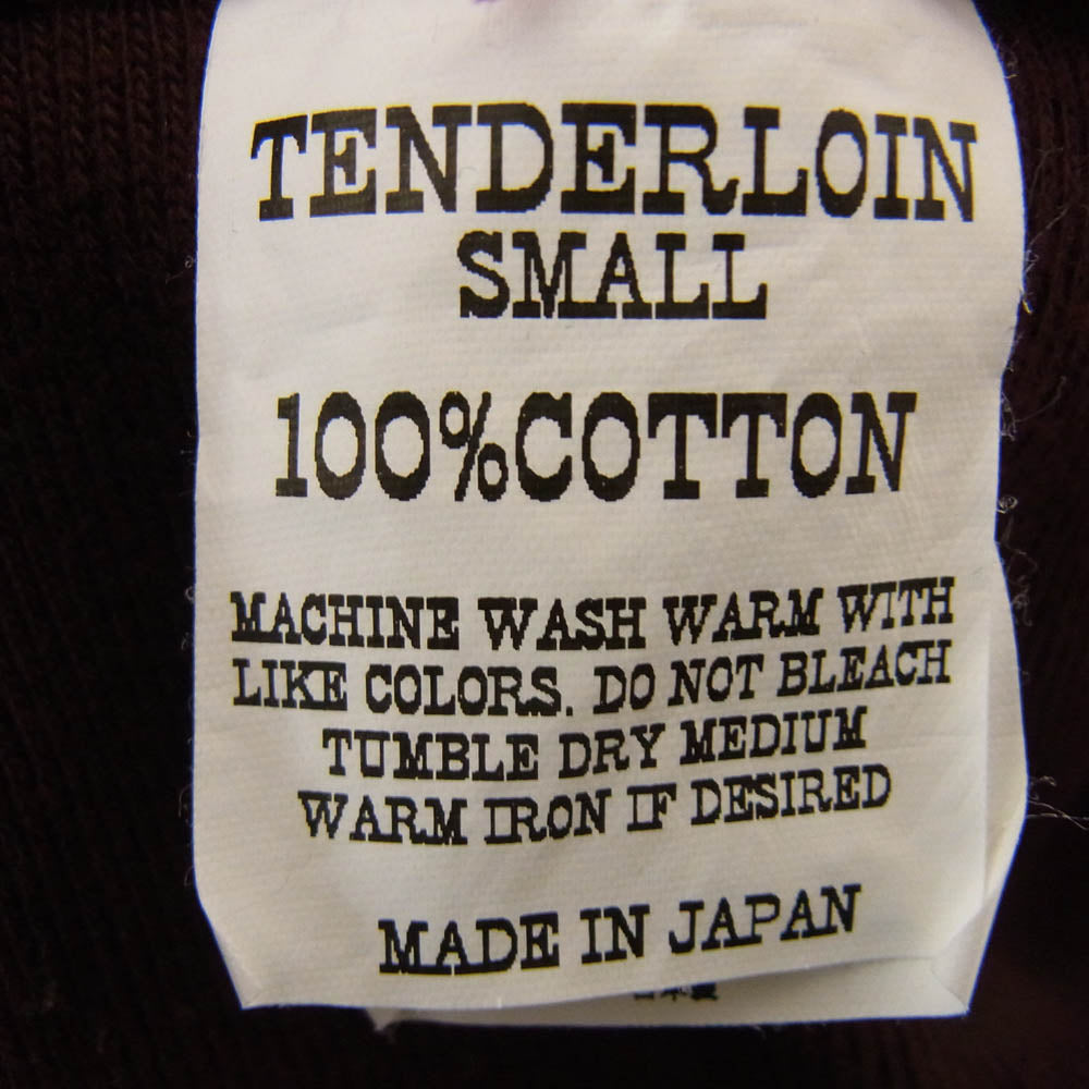 TENDERLOIN テンダーロイン 両Vガゼット ロゴ プリント スウェット シャツ 裏起毛 ボルドー パープル系 S【中古】