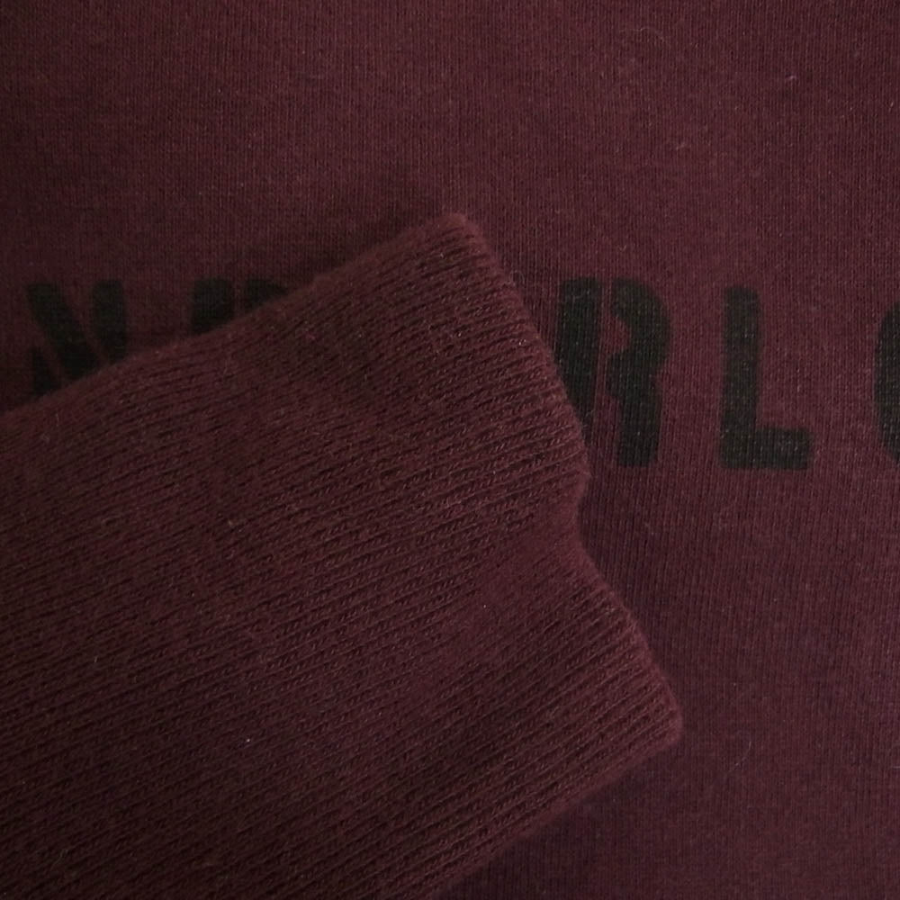 TENDERLOIN テンダーロイン 両Vガゼット ロゴ プリント スウェット シャツ 裏起毛 ボルドー パープル系 S【中古】
