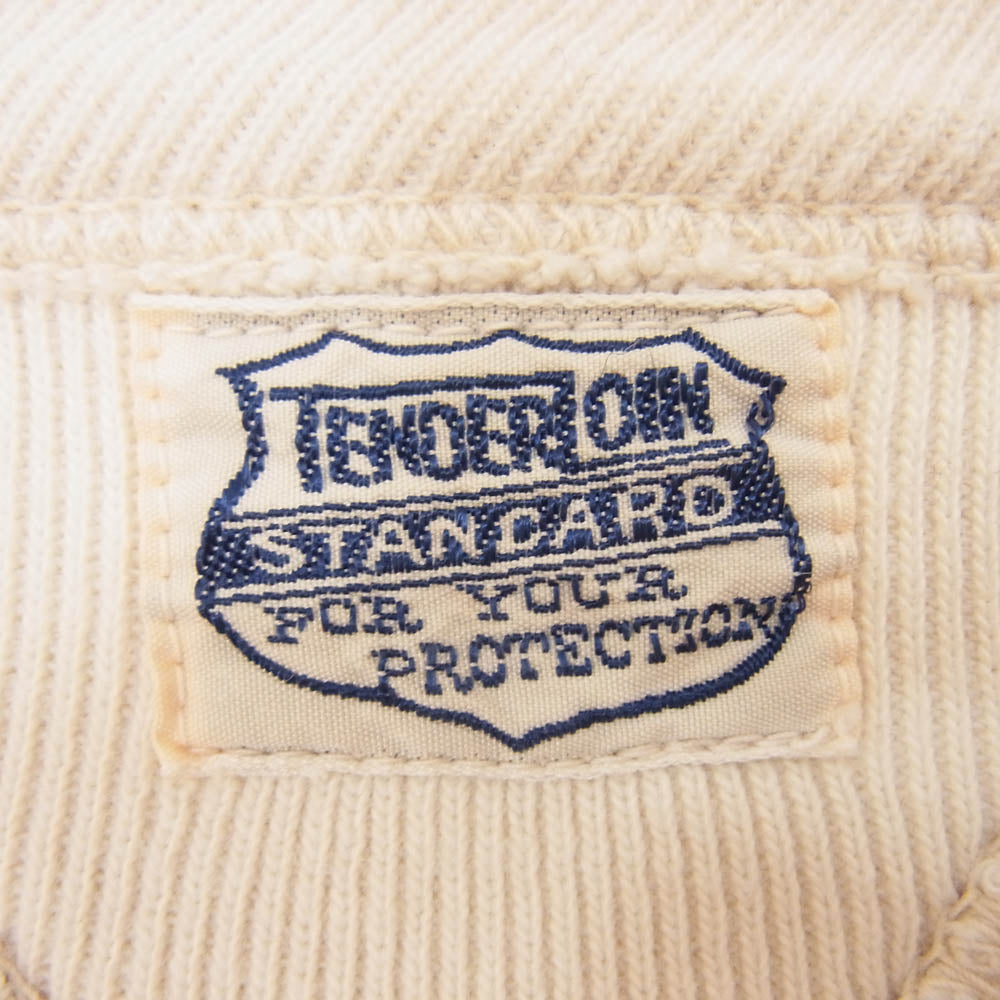 TENDERLOIN テンダーロイン T-SWEAT 両Vガゼット ロゴ プリント スウェット シャツ 裏起毛 オフホワイト系 S【中古】