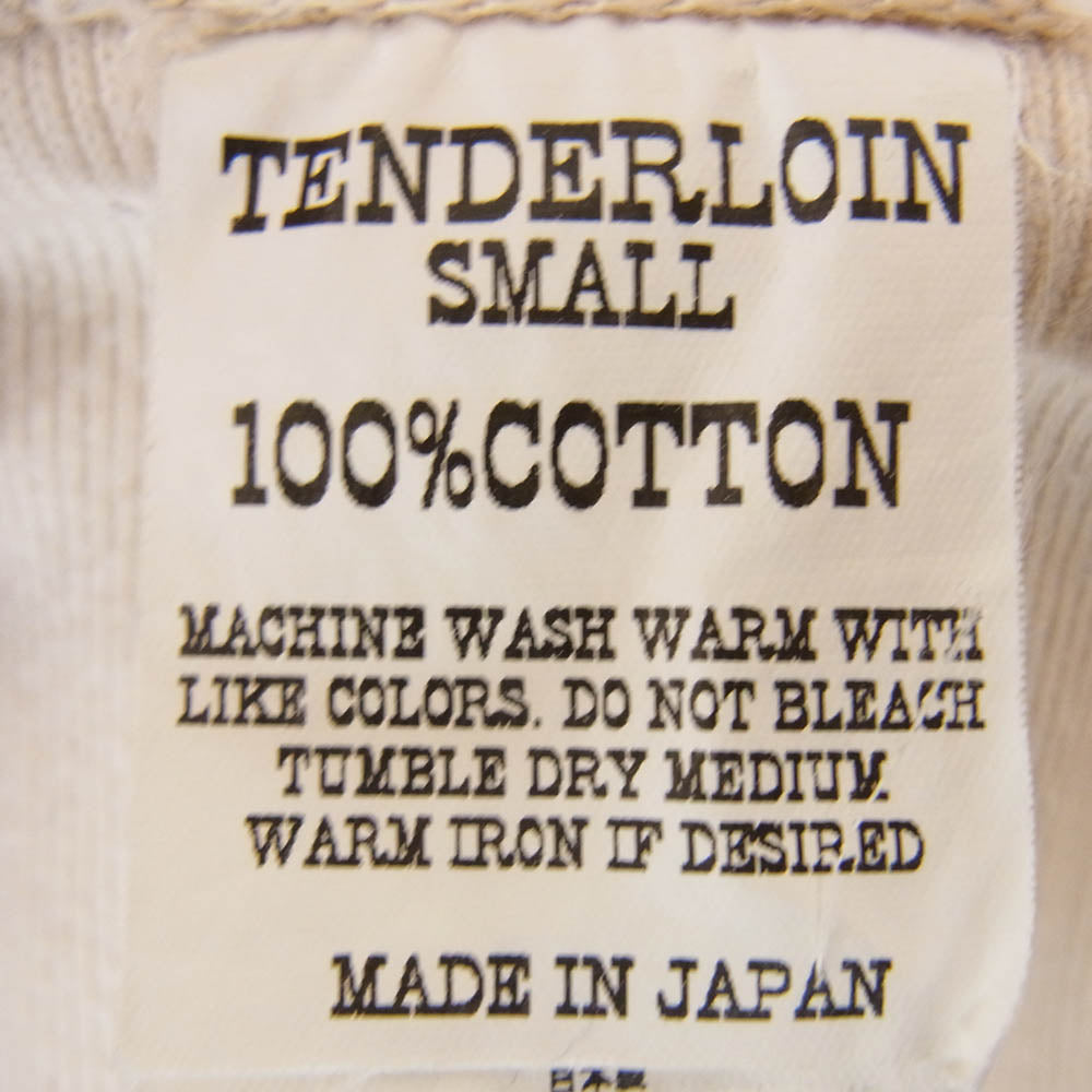 TENDERLOIN テンダーロイン T-SWEAT 両Vガゼット ロゴ プリント スウェット シャツ 裏起毛 オフホワイト系 S【中古】