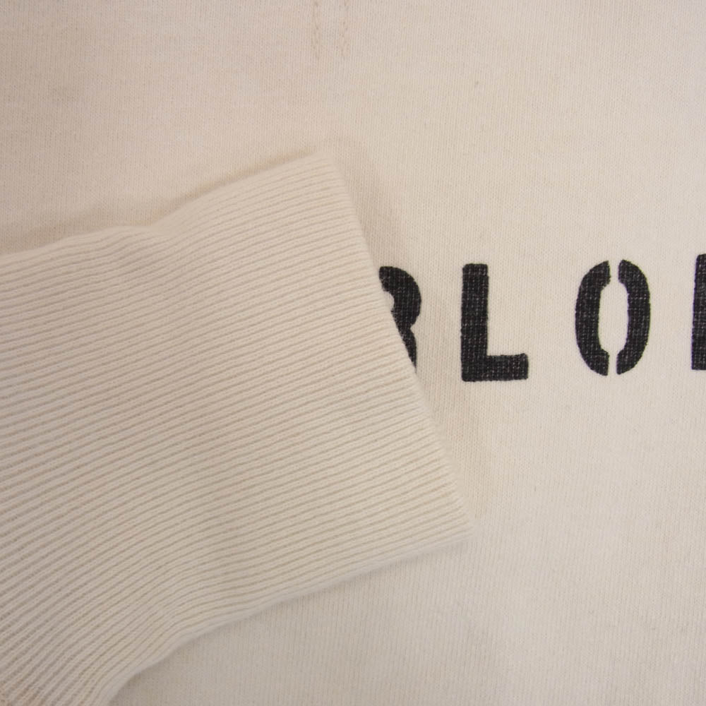 TENDERLOIN テンダーロイン T-SWEAT 両Vガゼット ロゴ プリント スウェット シャツ 裏起毛 オフホワイト系 S【中古】