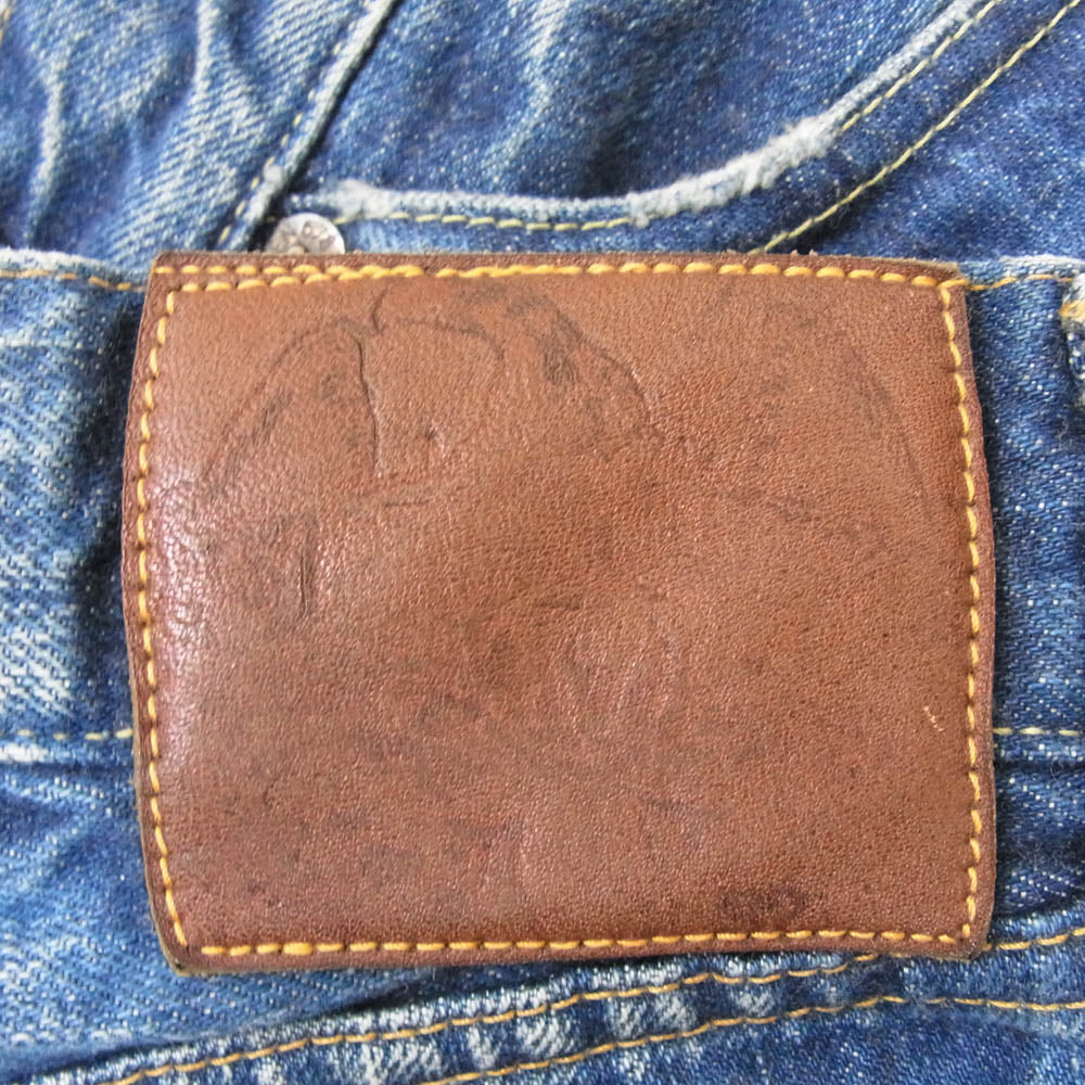 TENDERLOIN テンダーロイン T-RIDERS シンチバック ボタンフライ セルビッチ デニム パンツ インディゴブルー系 32【中古】