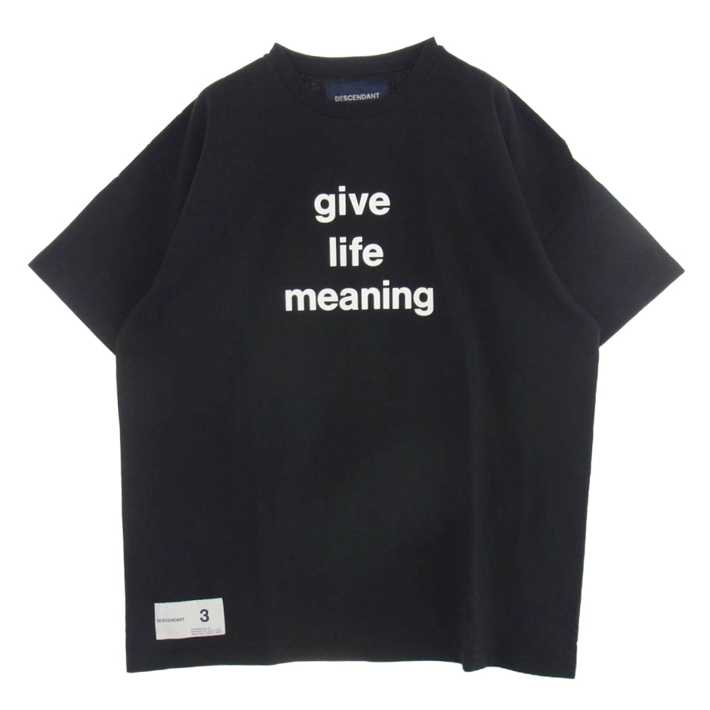 DESCENDANT ディセンダント 24SS 241ATDS-STM01S GLM SS プリント 半袖 Tシャツ ブラック系 3【新古品】【未使用】【中古】