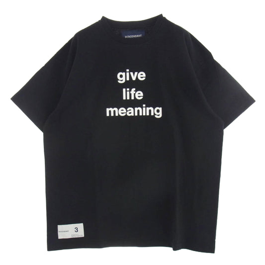 DESCENDANT ディセンダント 24SS 241ATDS-STM01S GLM SS プリント 半袖 Tシャツ ブラック系 3【新古品】【未使用】【中古】