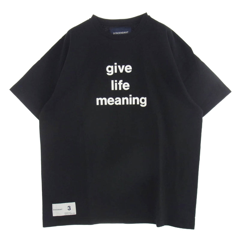 DESCENDANT ディセンダント 24SS 241ATDS-STM01S GLM SS プリント 半袖 Tシャツ ブラック系 3【新古品】【未使用】【中古】